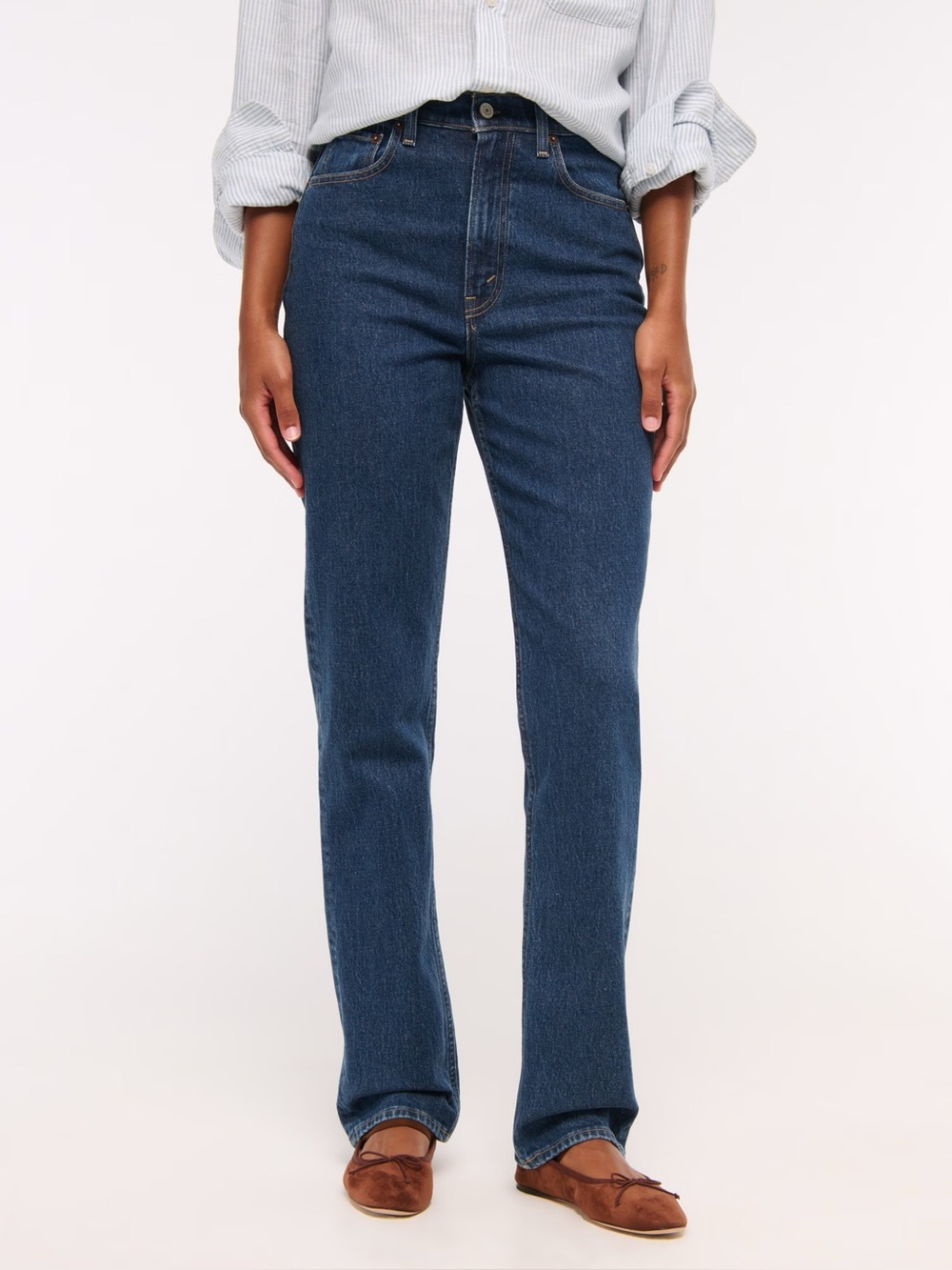 Abercrombie & Fitch Curve Love Ultra High Rise 90s Straight Jeans 6 Extra Long